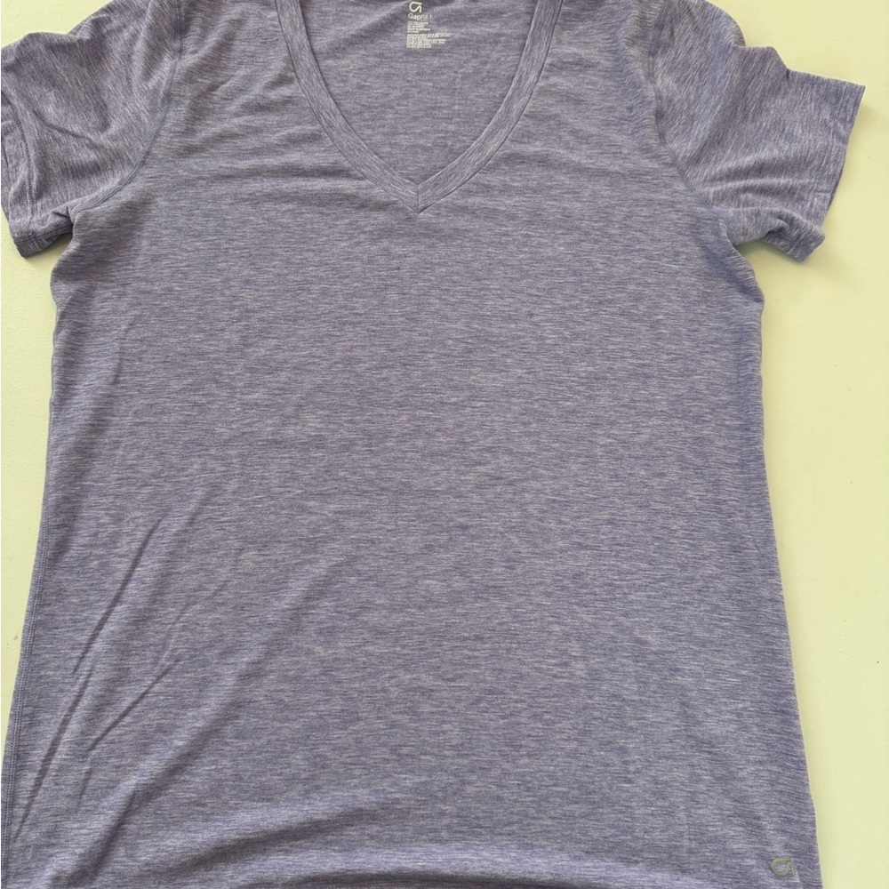 GAP Gray V-Neck Fitted Short Sleeve Tee